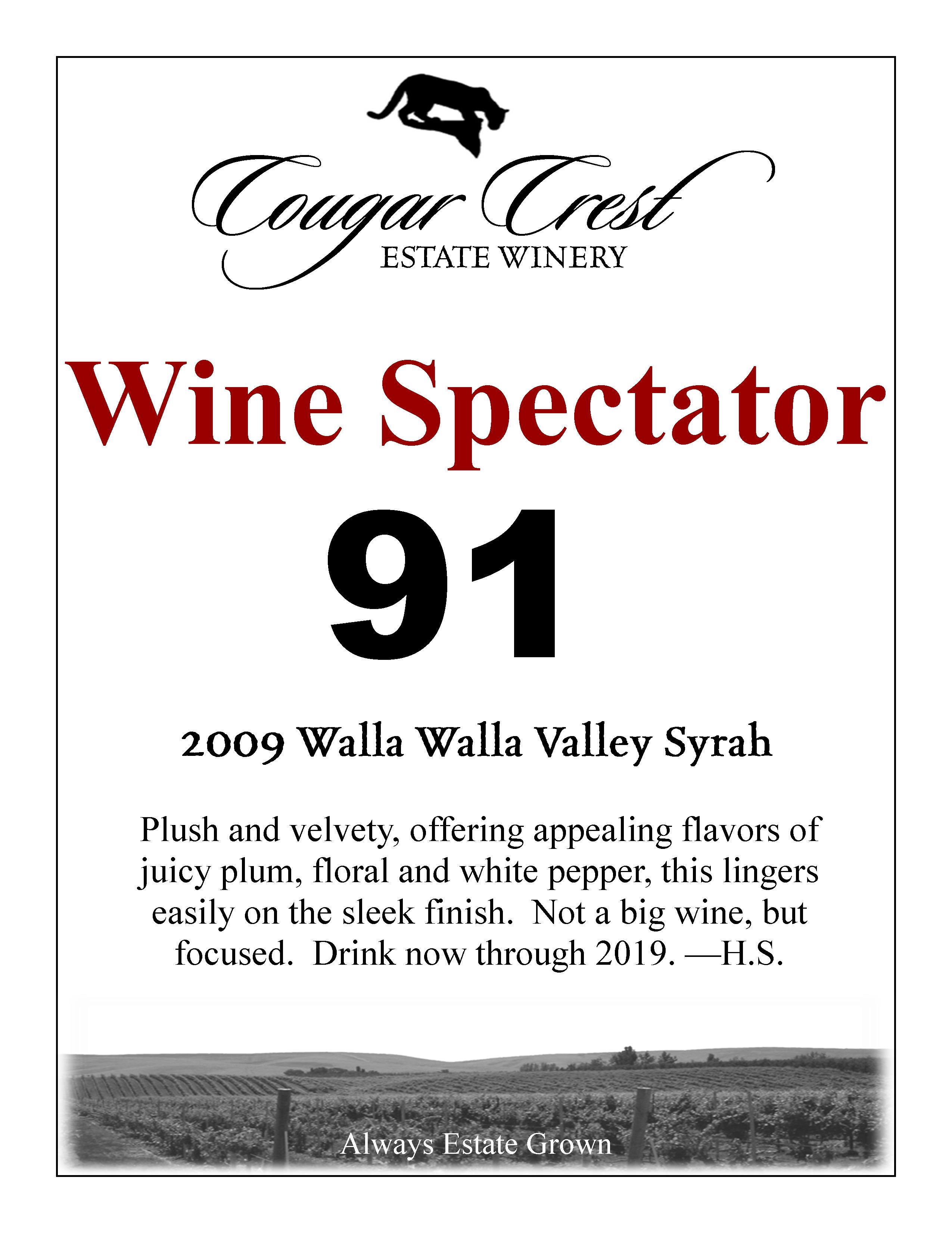 2009 Syrah Wine Spectator